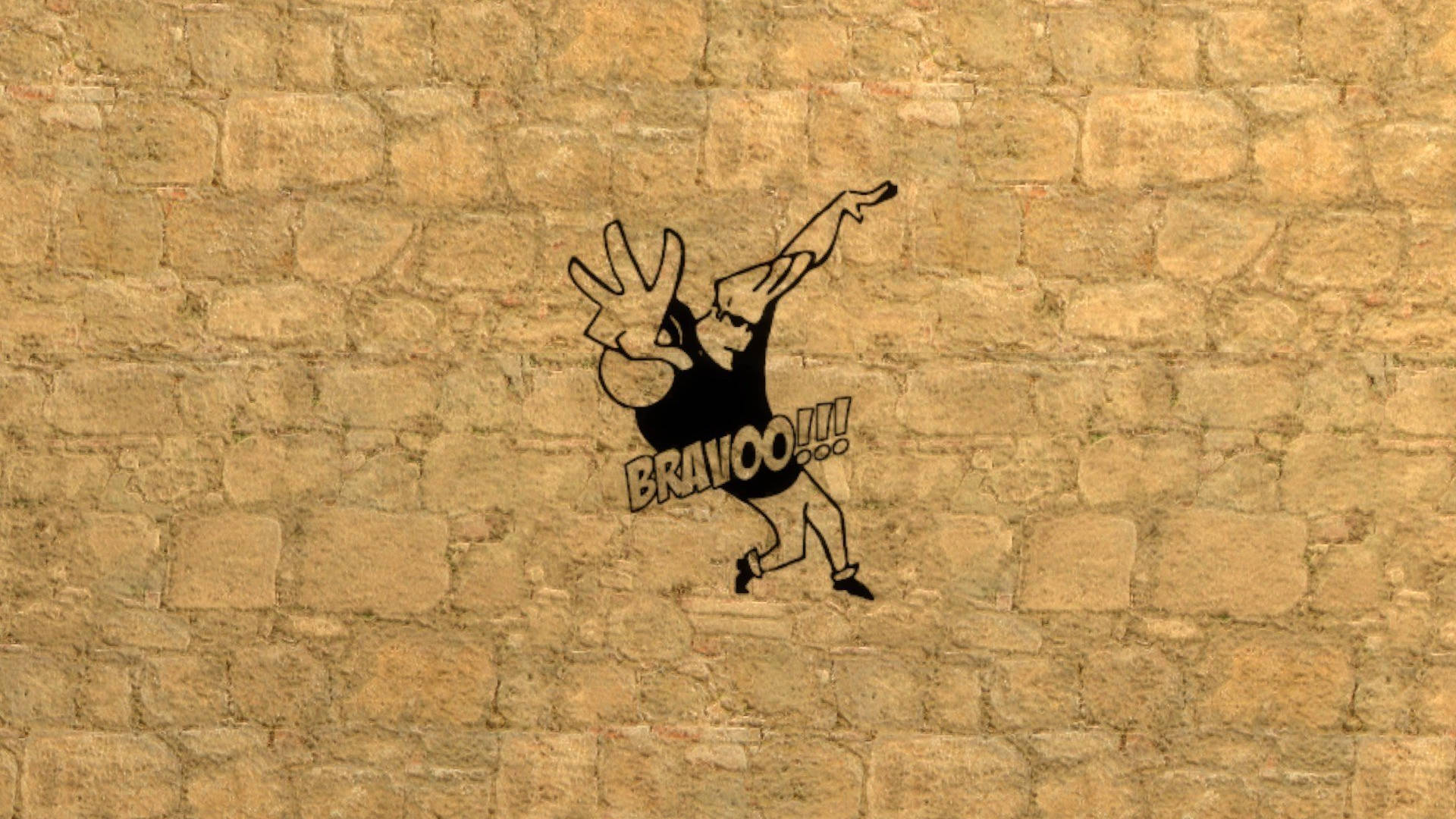 Johnny Bravo Brick Wall Background