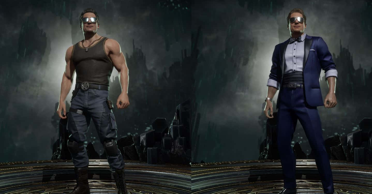 Johnny Cage showcasing his martial arts skills in a stunning pose. Wallpaper