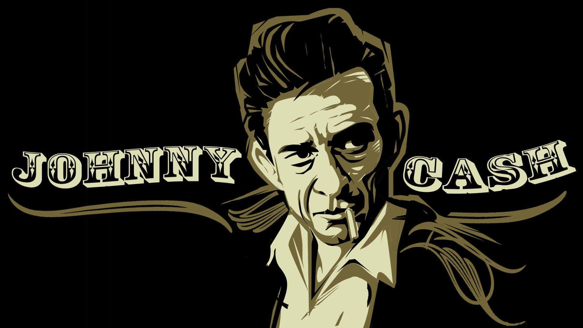 Johnny Cash Logo With A Black Background