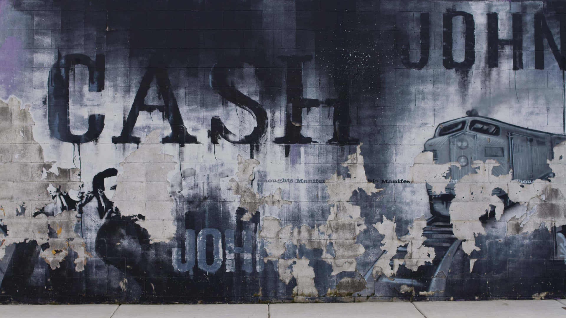 John Cash Mural On A Wall