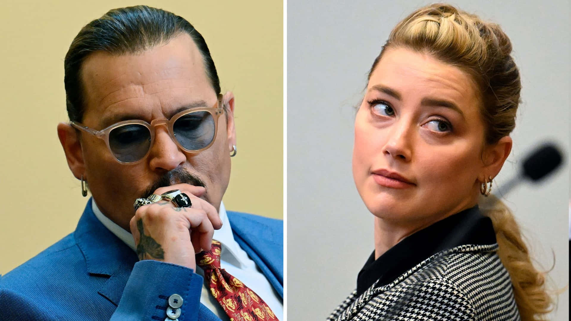 Johnny Depp and Amber Heard share a romantic moment.