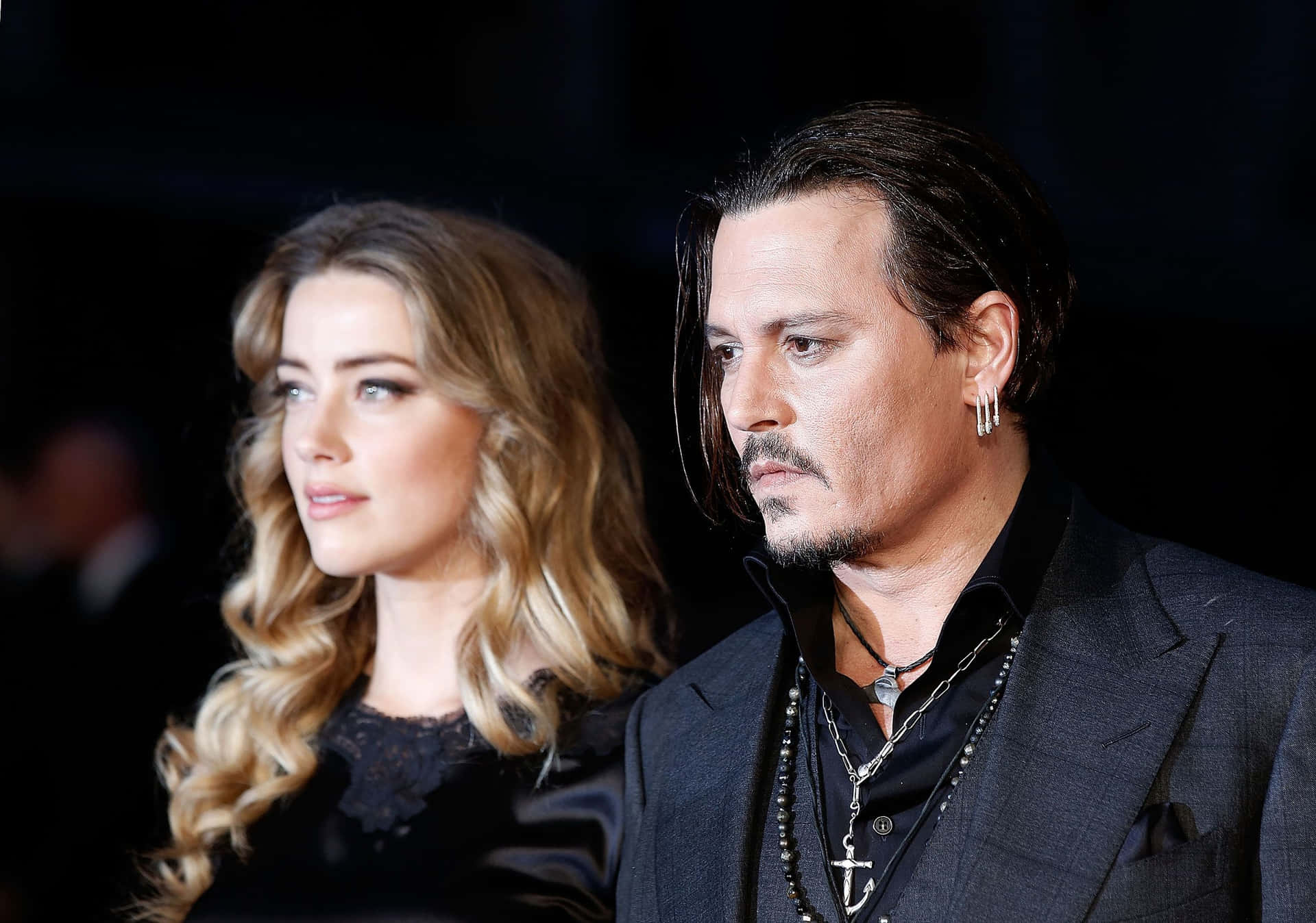 Johnny Depp and Amber Heard in Movie Premier