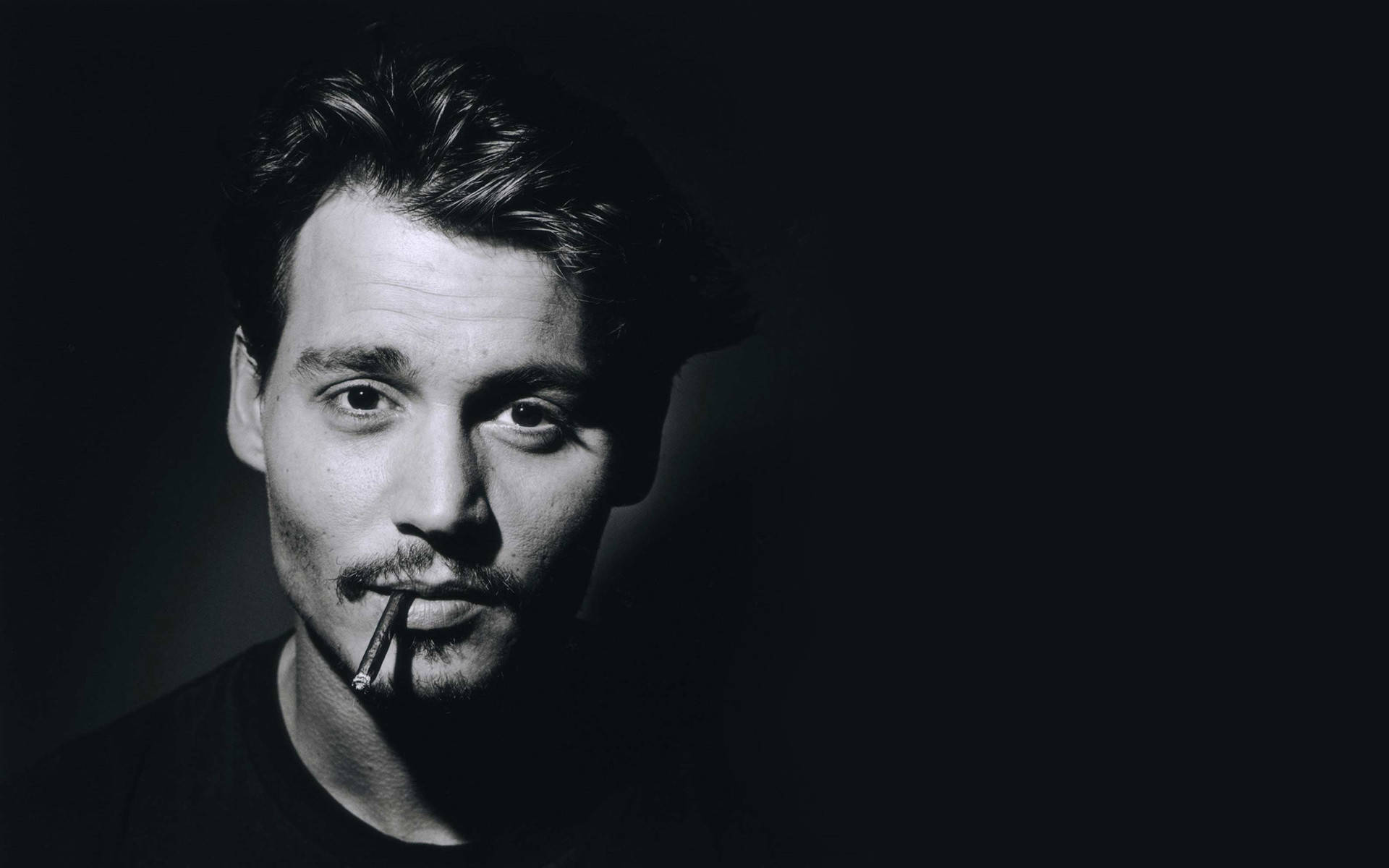 Johnny Depp Black Photoshoot Wallpaper