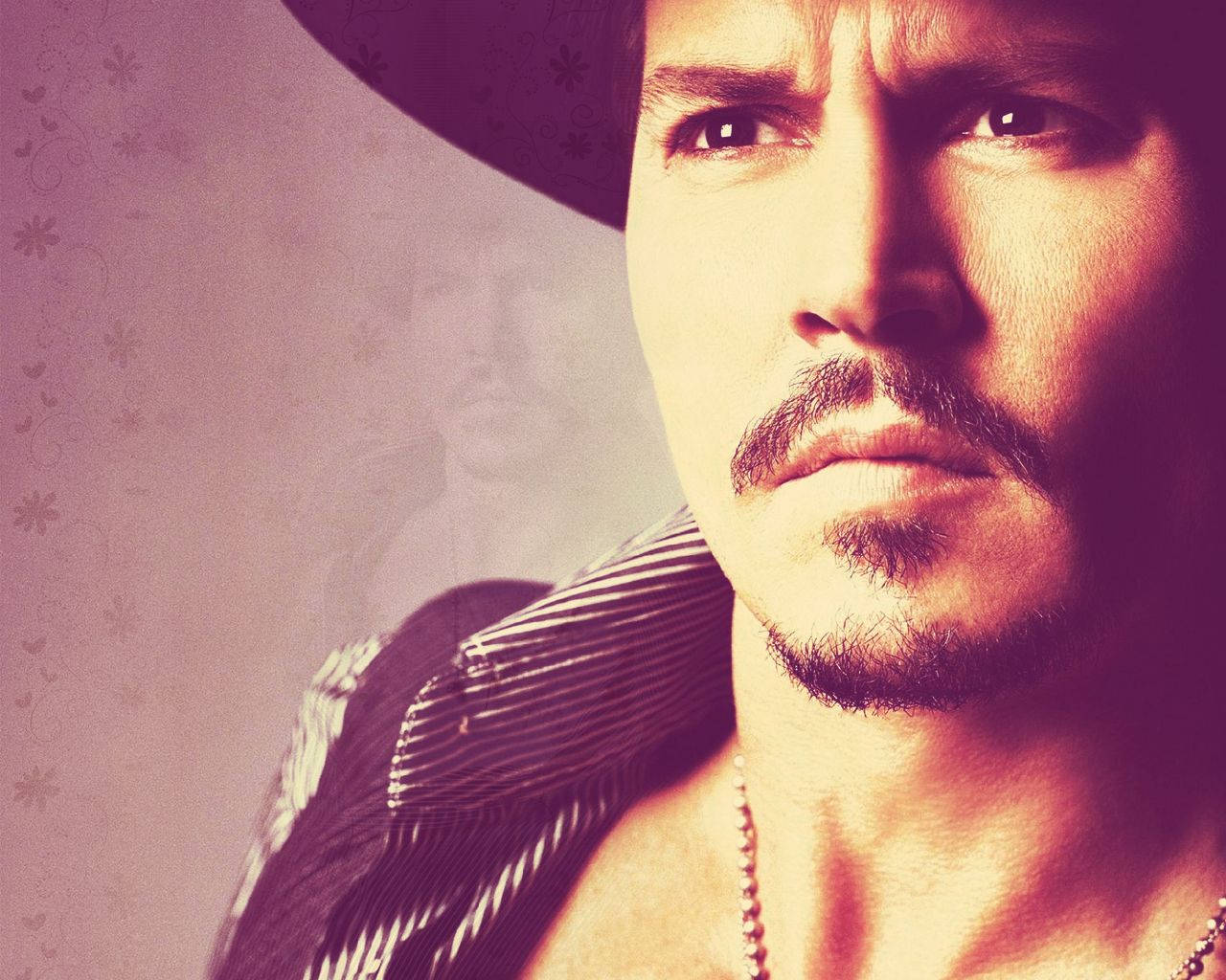 Johnny Depp Sepia Portræt Tapet: En smuk og stilfuld sepia-tonet portræt af Johnny Depp. Wallpaper