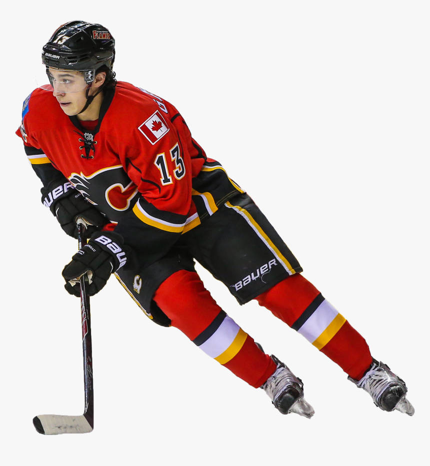 Johnnygaudreau Dei Calgary Flames, Hockey Su Ghiaccio Nhl Sfondo