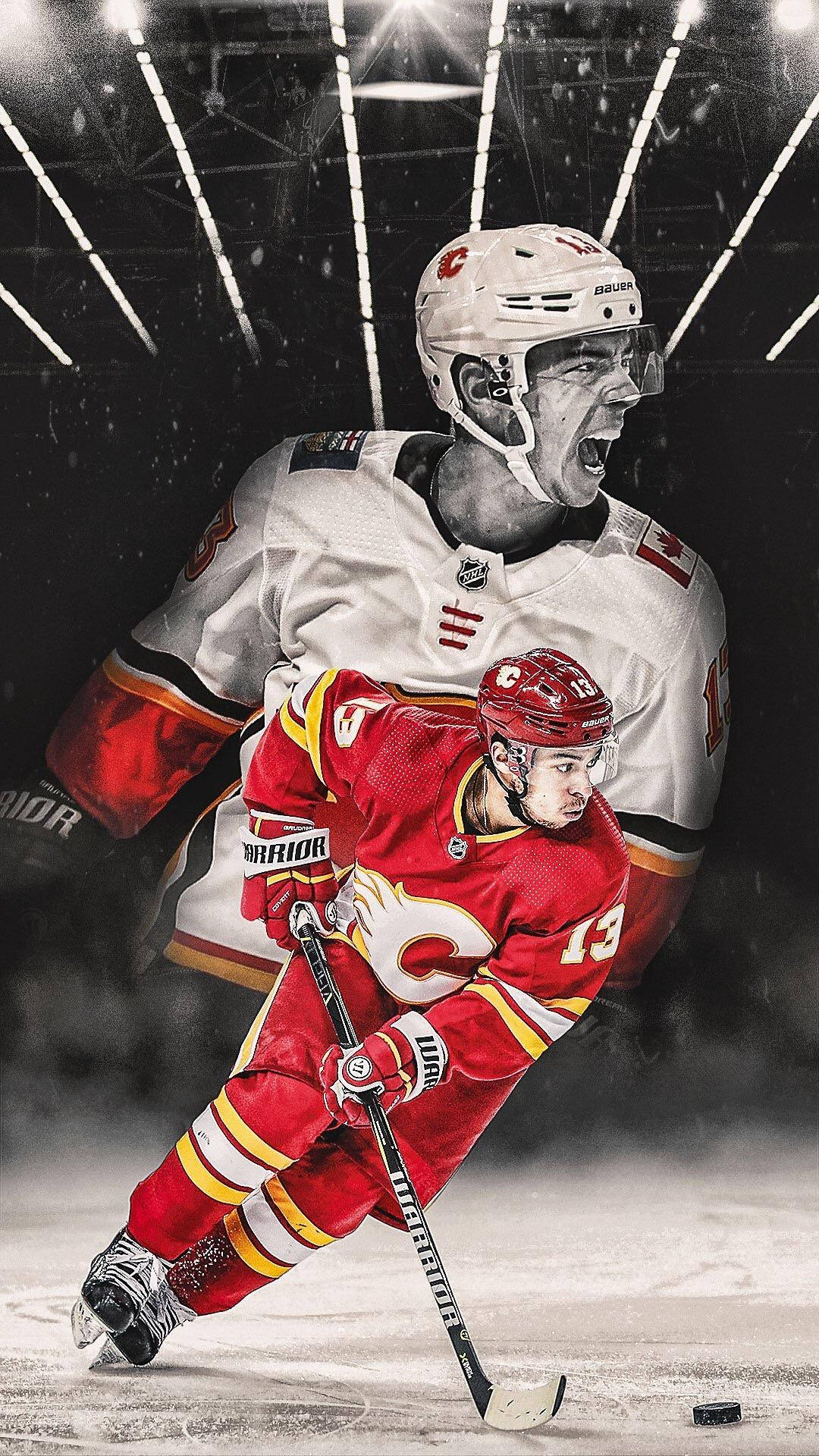 Johnny Gaudreau Ice Hockey Calgary Flames Art Wallpaper