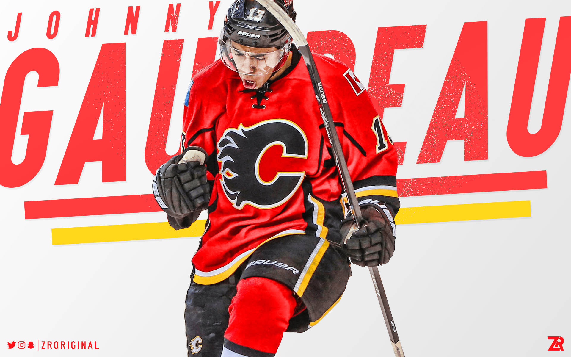 Johnnygaudreau, Hockey Su Ghiaccio Per I Calgary Flames. Sfondo