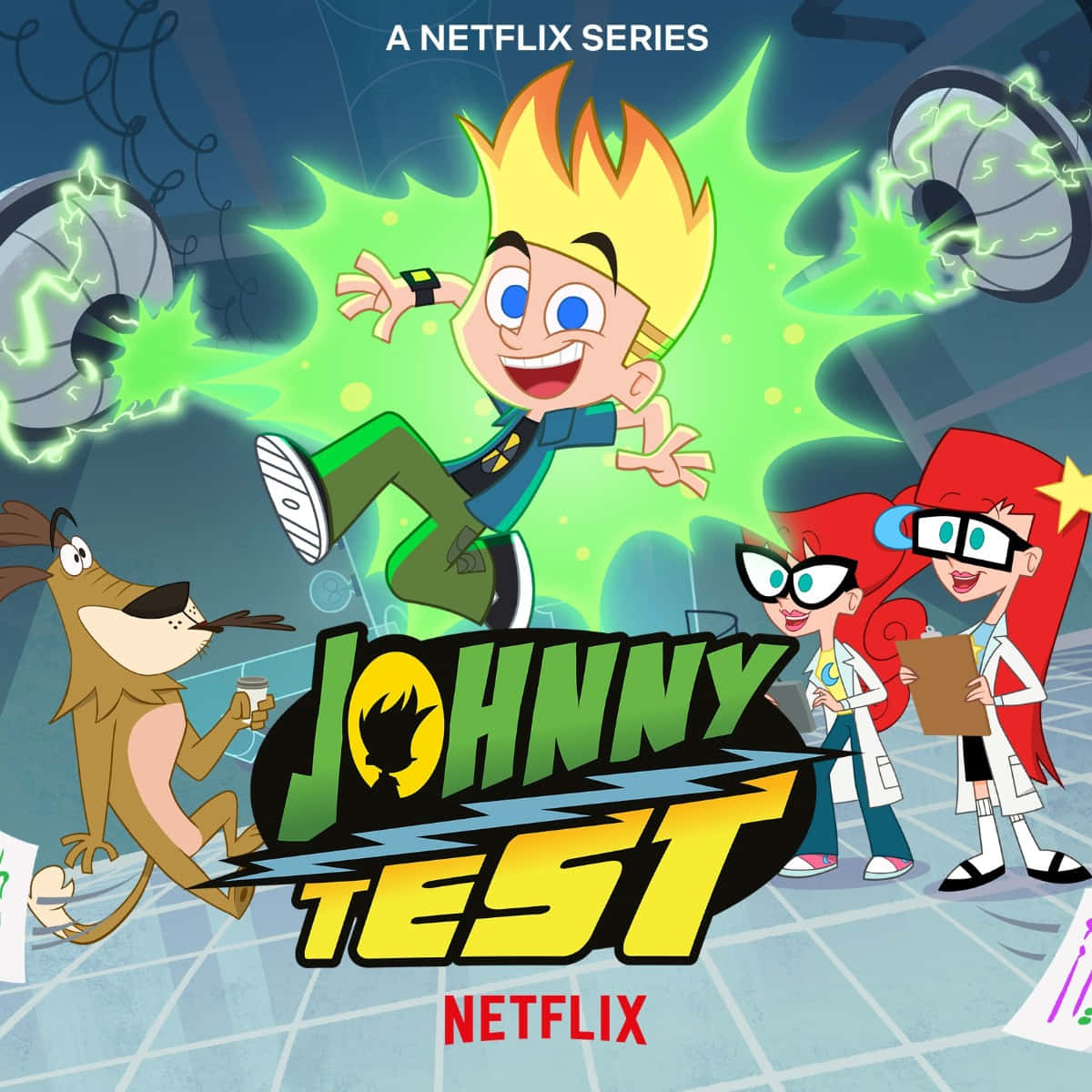 Johnnytest Y Dukey Con Un Emocionante Fondo De Aventura. Fondo de pantalla