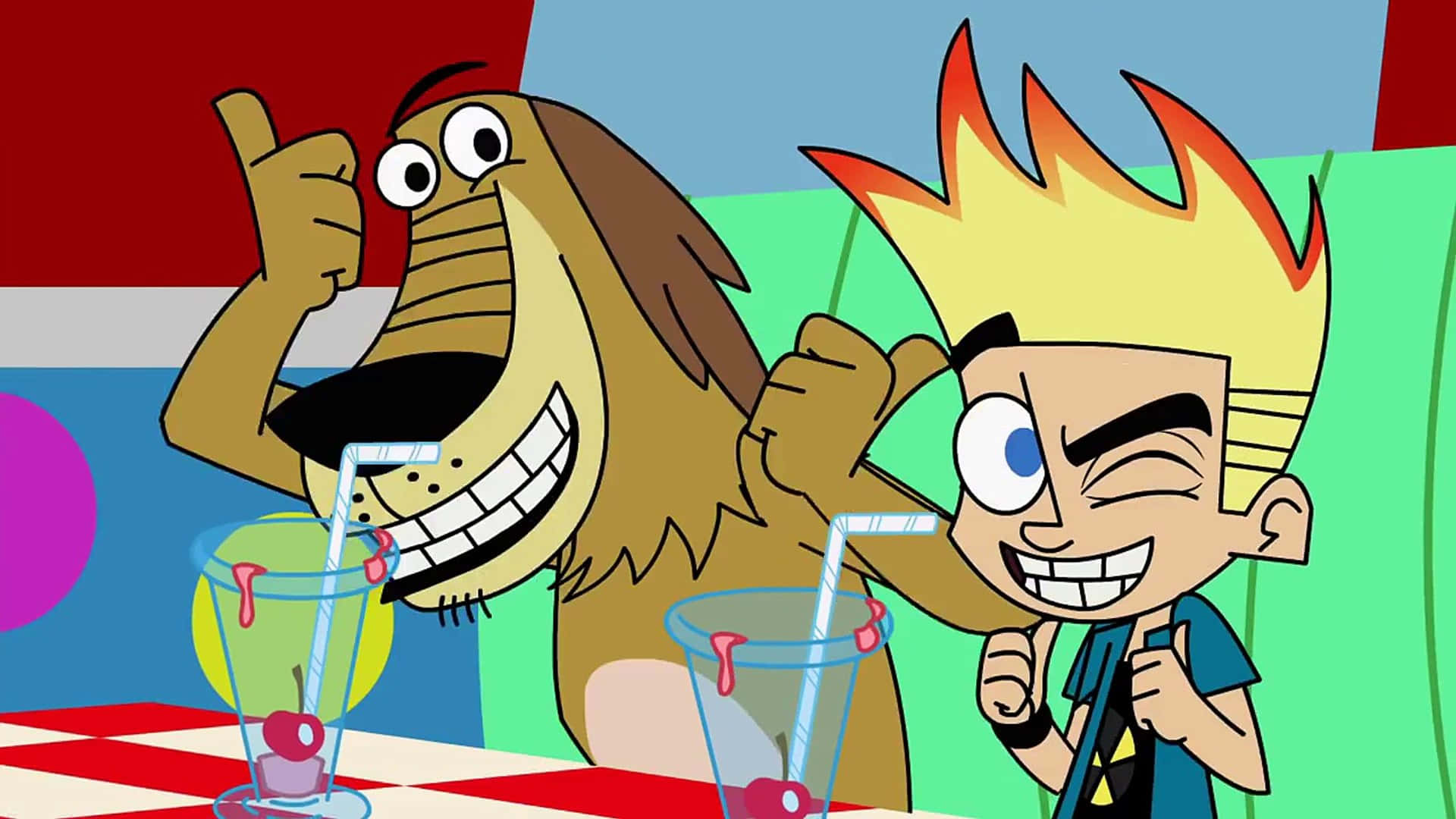 Johnny Test En Dukey - Dynamisch Duo Achtergrond