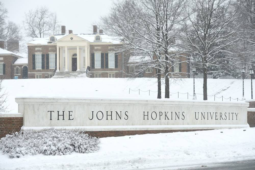 Johns Hopkins University In Winter Wallpaper
