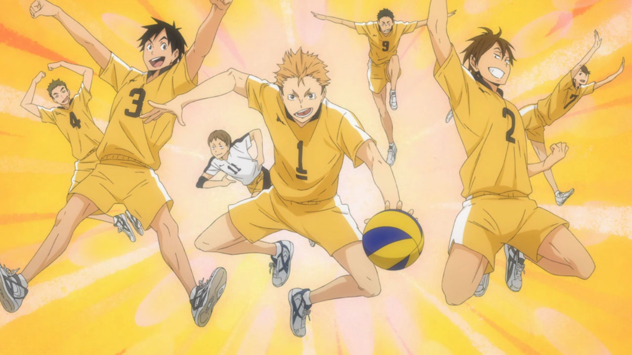 Johzenji High School's Volleyball Team in Action Wallpaper