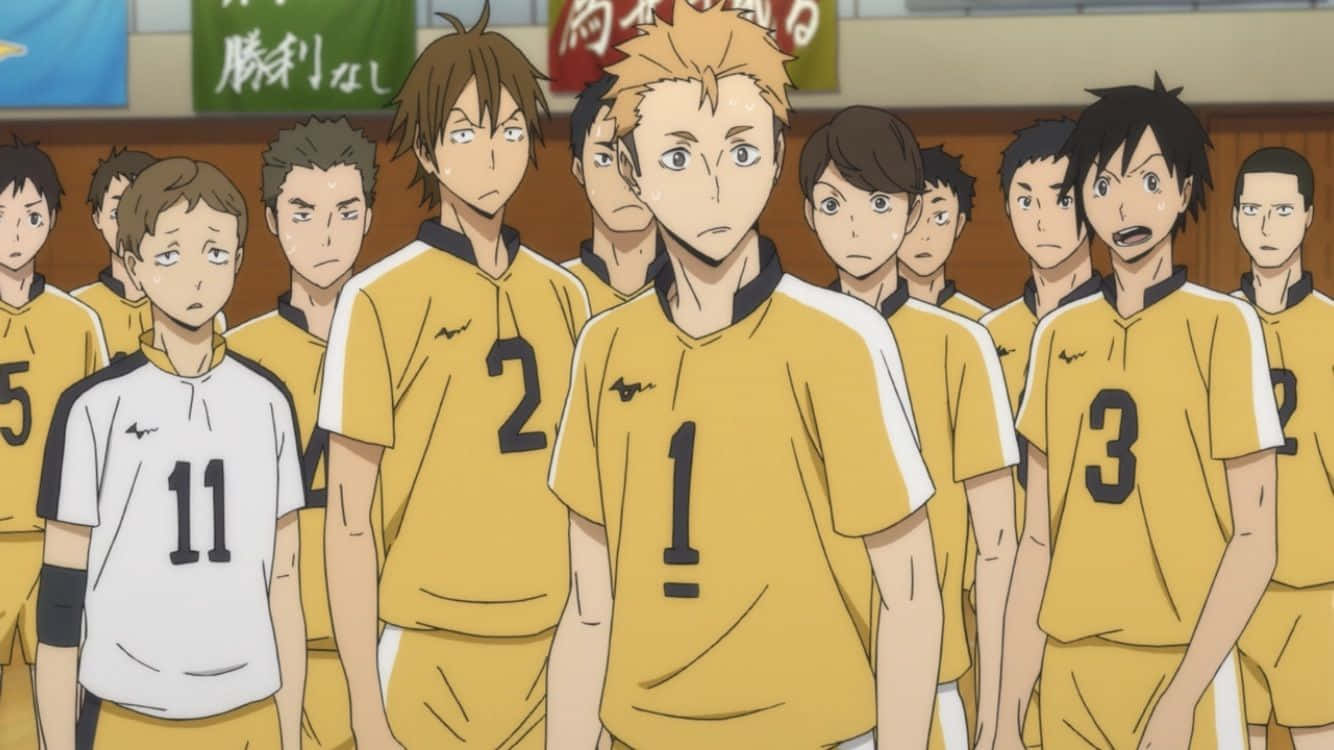 Johzenji High School Volleyball Team in Action Wallpaper