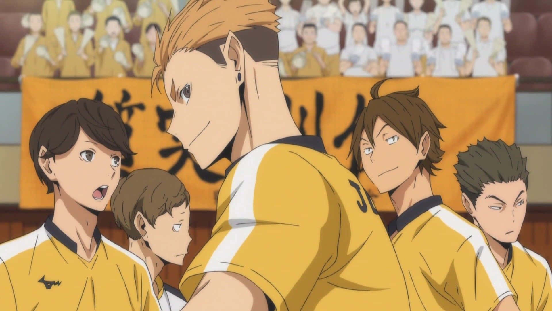 Exciting Volleyball Match Moment at Johzenji High Wallpaper