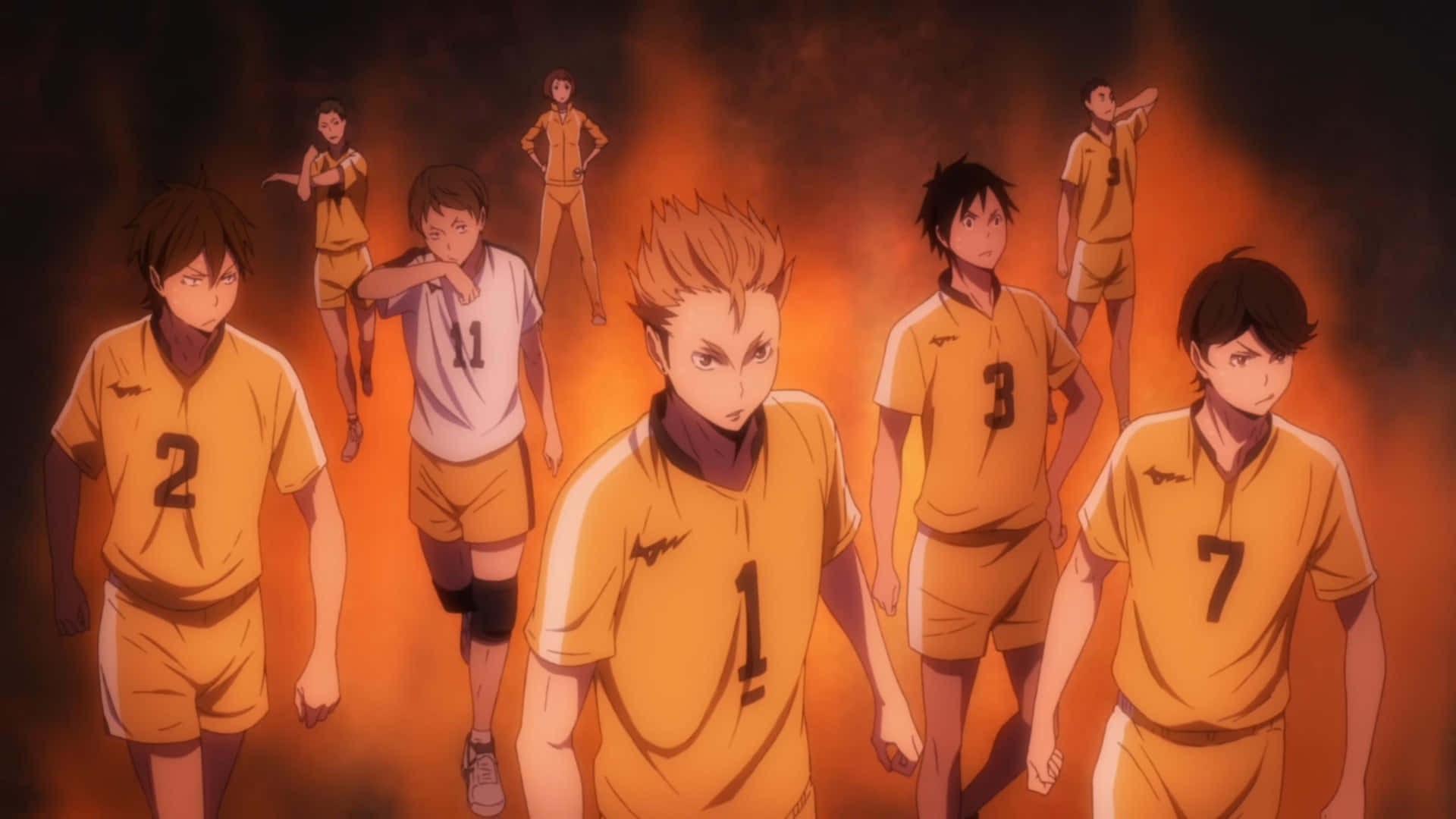 Johzenji High's Volleyball Team in Action Wallpaper