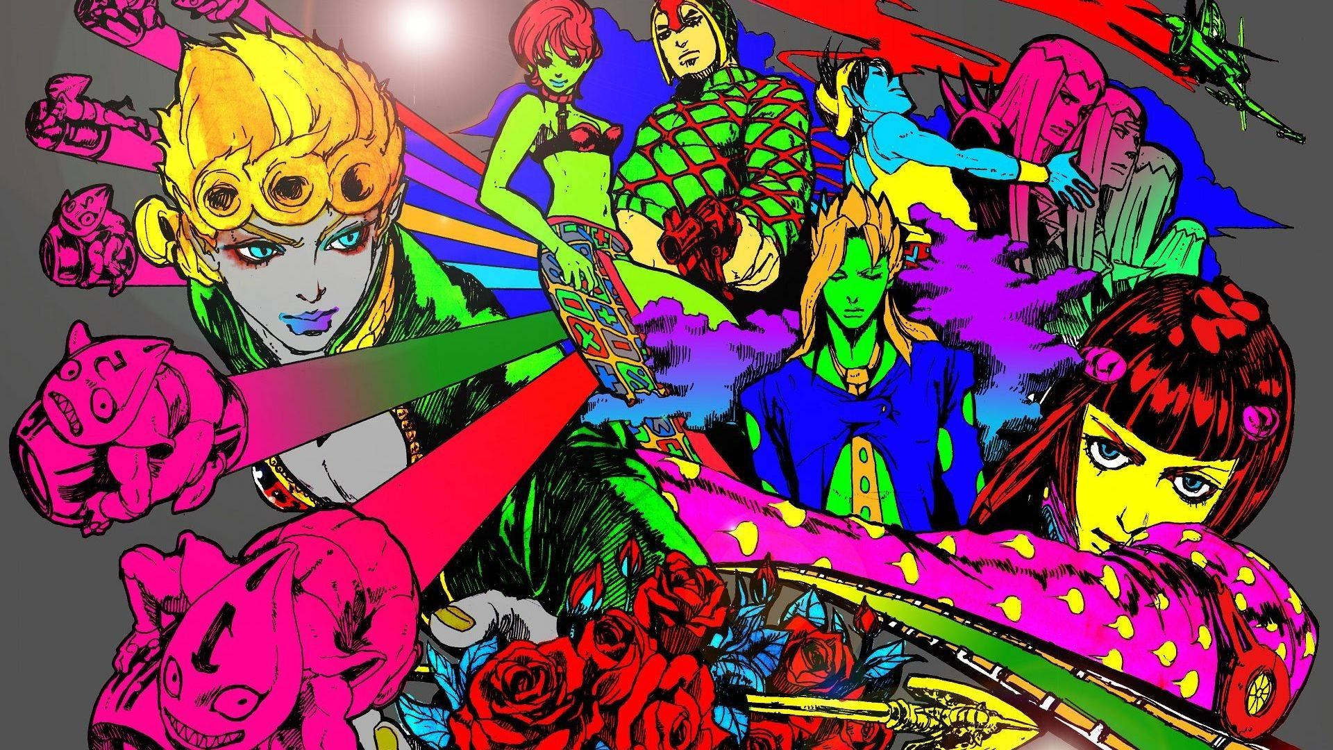 Jojo Bizarre Adventure Colorful Comic Art Background