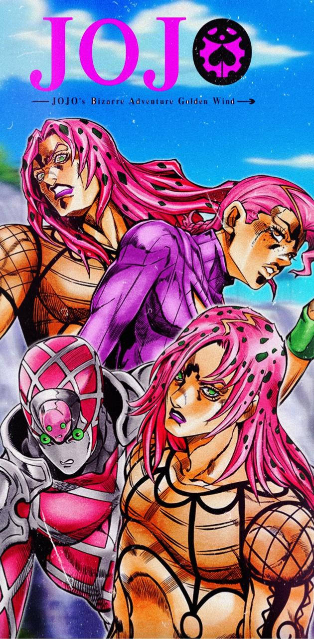 Pink Hair Characters Jojo Iphone Wallpaper