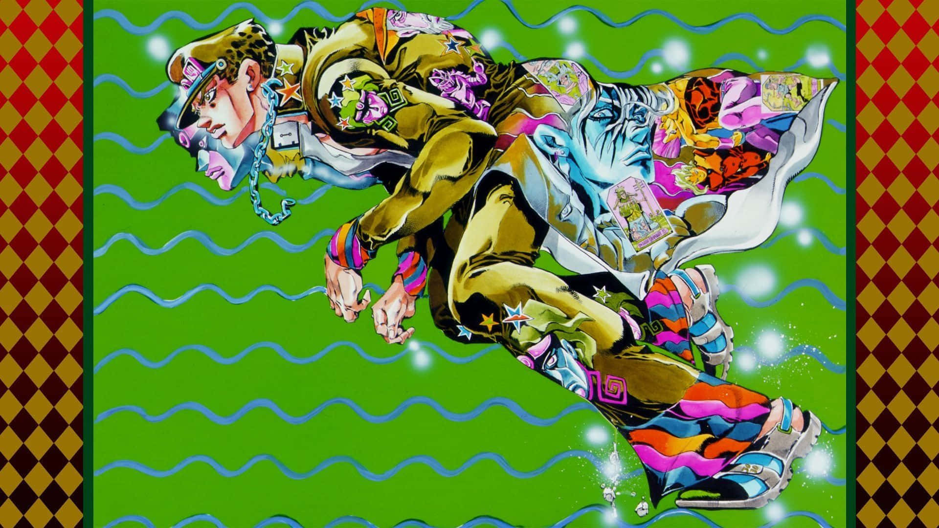 "Bring on the adventure with Jotaro and Dio, featured in Jojo's Bizarre Adventure manga series." Wallpaper