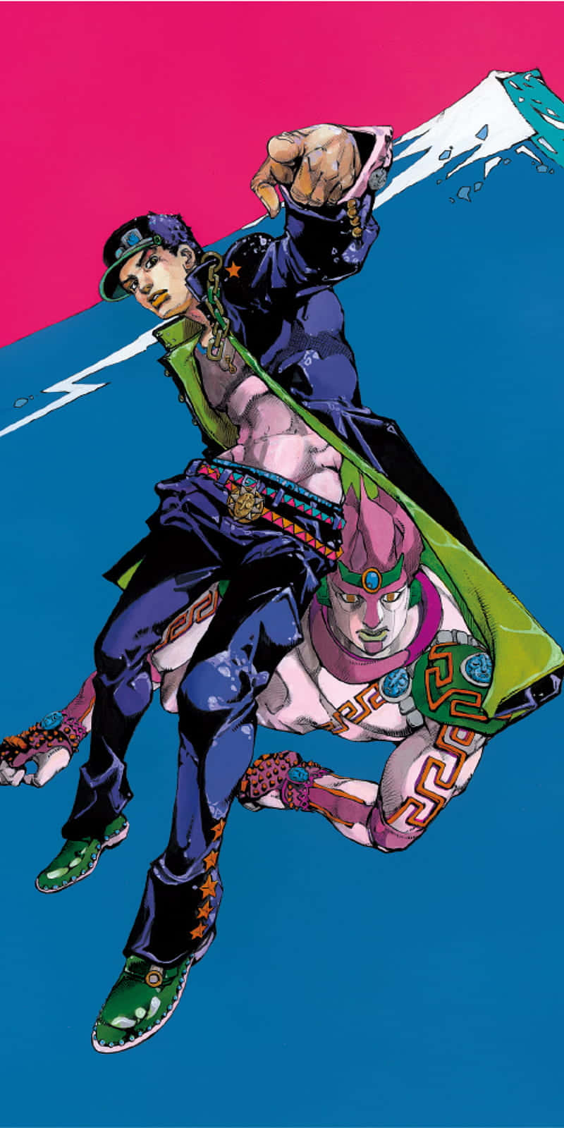 Download Stylish Jojo Pose in Vibrant Anime Artwork Wallpaper