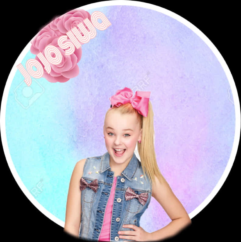 Download Jojo Siwa Pink Bowand Denim | Wallpapers.com