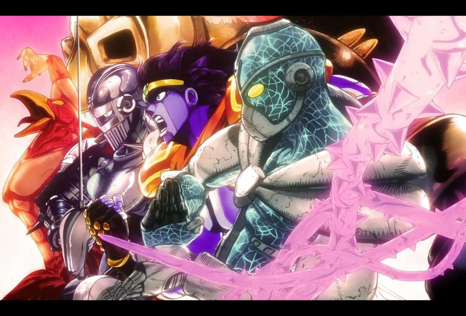 Download A Battle of Jojo Stands at their finest. Wallpaper