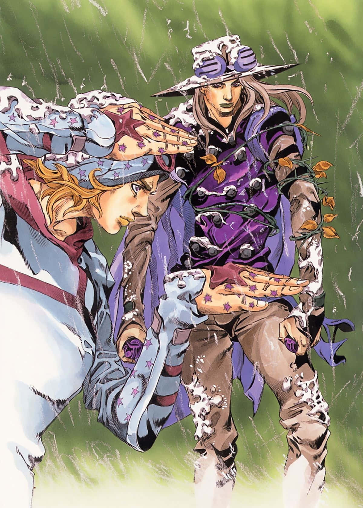 Download Johnny And Gyro Zeppeli Embark On The Steel Ball Run Race  Wallpaper | Wallpapers.Com
