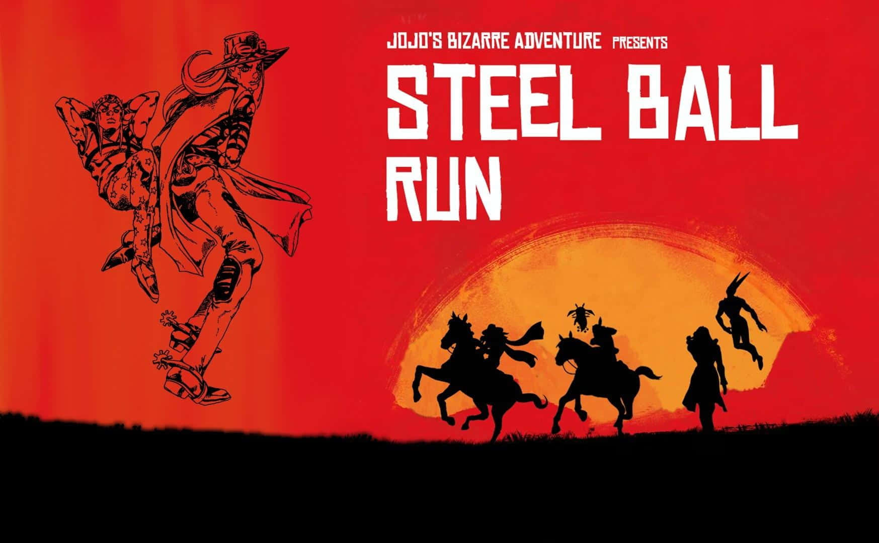 Jojo Steel Ball Run Adventure - Action-Packed Anime Series Wallpaper