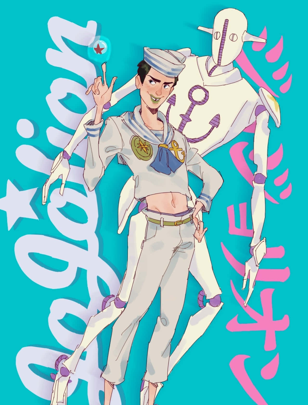 JoJolion's Josuke Higashikata Manga Art Wallpaper