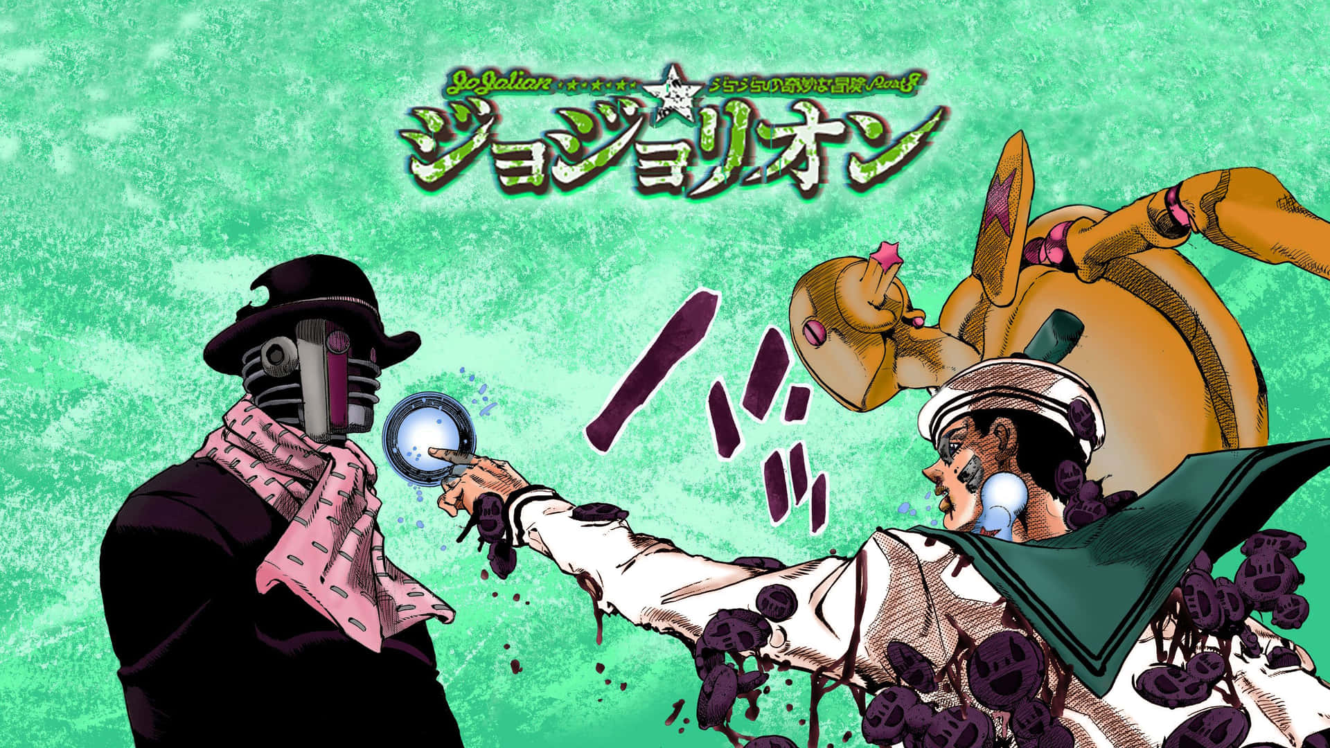 JoJolion characters in a colorful and dynamic art style Wallpaper