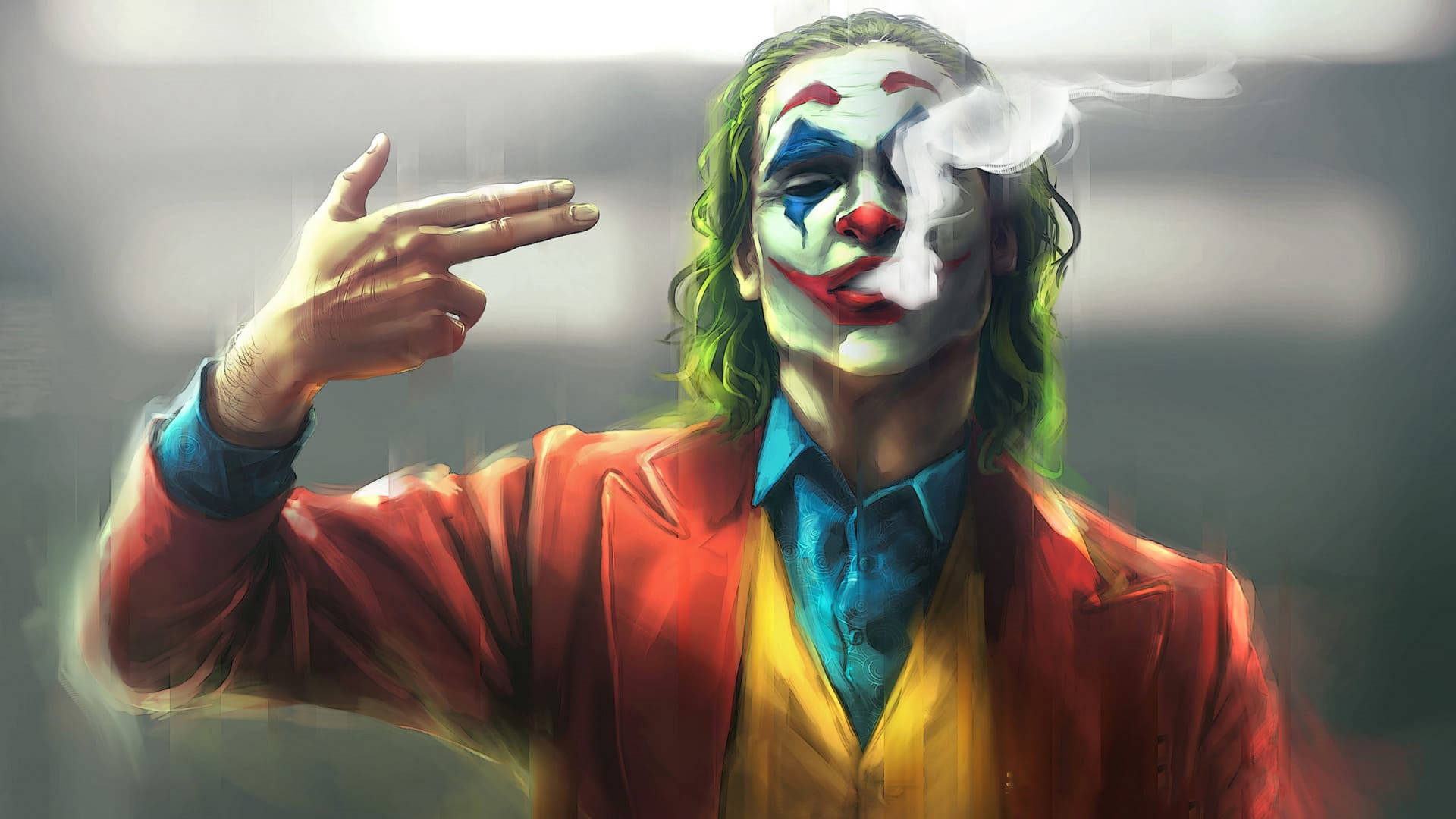 Joker 2019 Smoking Painting Wallpaper