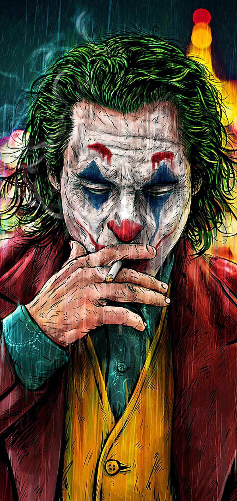Joker 2019 smoking portrait wallpaper