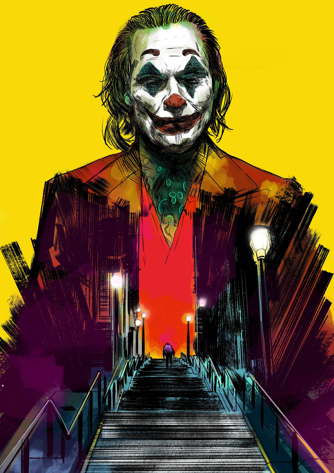 Joker 2019 stairs art wallpaper