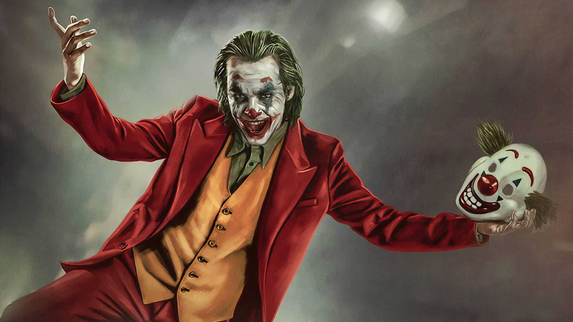 Joker 2020 Holding A Clown Mask Wallpaper