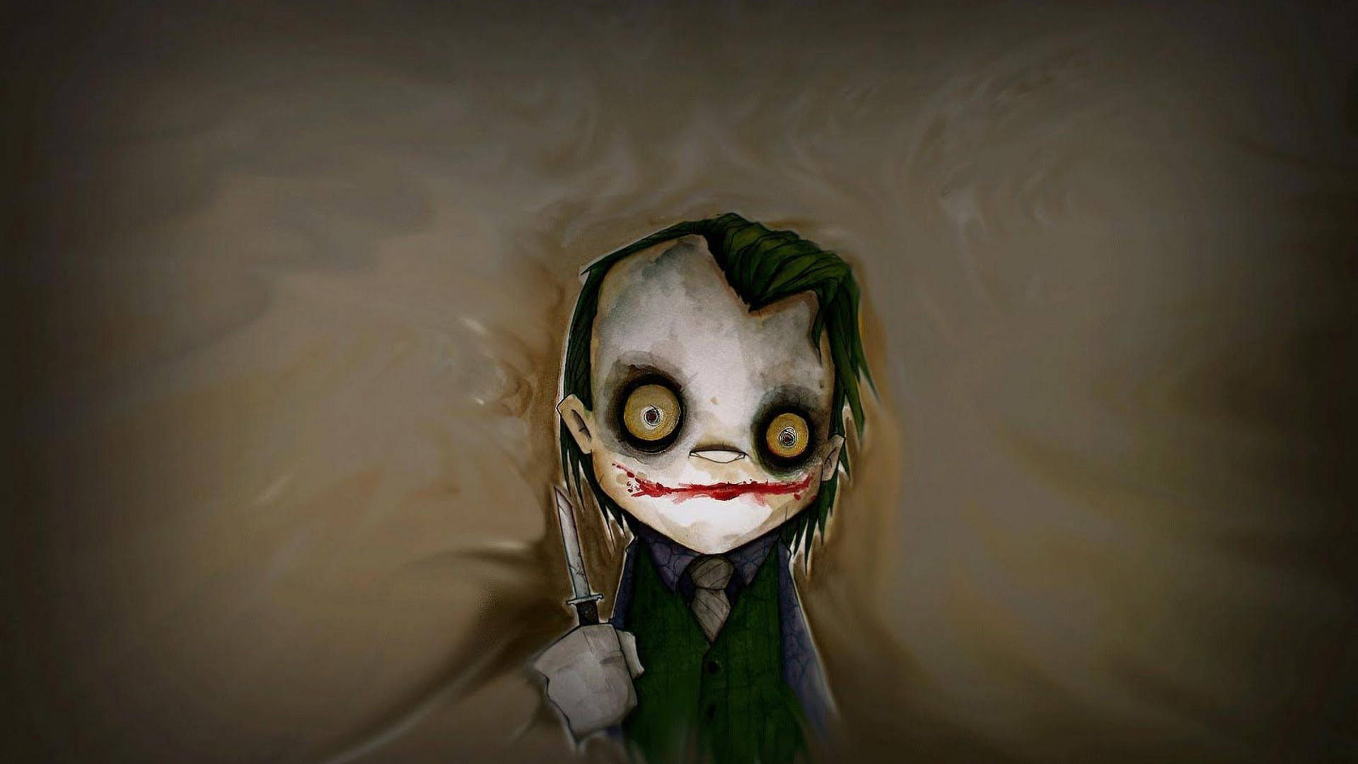 Joker 4K Ultra HD uhyggelige dukke kunst vægmaling tapet Wallpaper