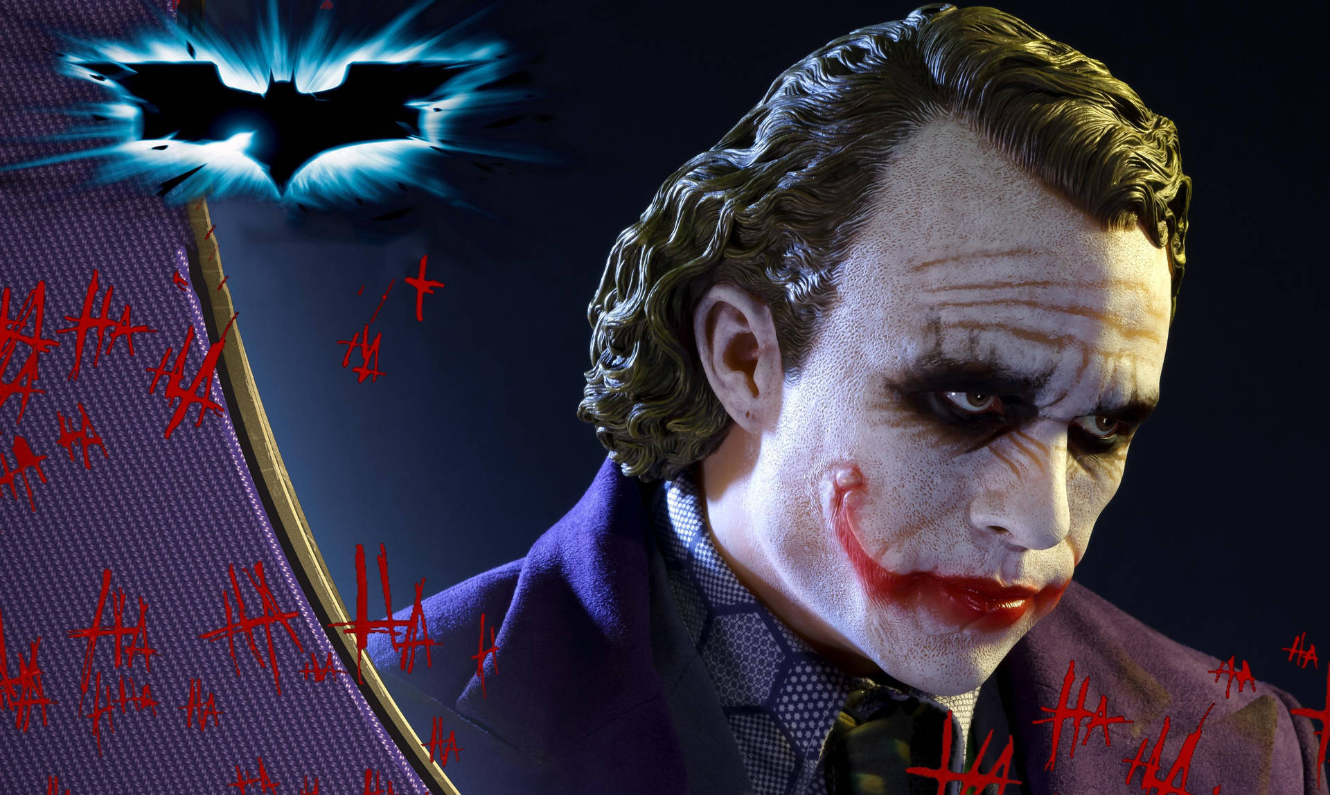 Joker4k Ultra Hd Ha Ha Ha Och Fladdermuslogo. Wallpaper