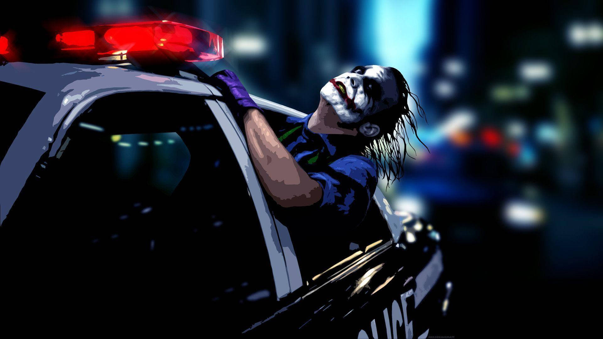 Joker 4k Ultra Hd Head Out Of Car Wallpaper