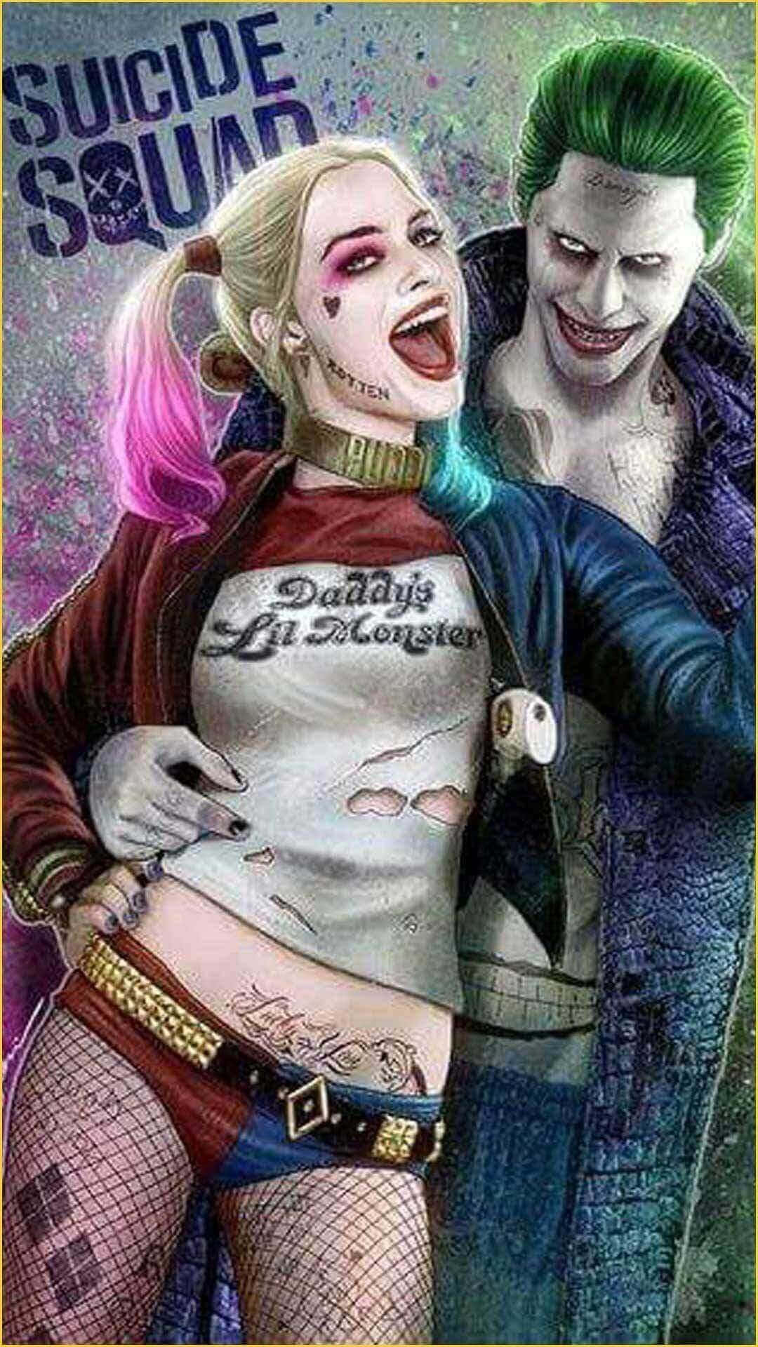 Harley Quinn og Joker i Selvmordskolonnen Wallpaper