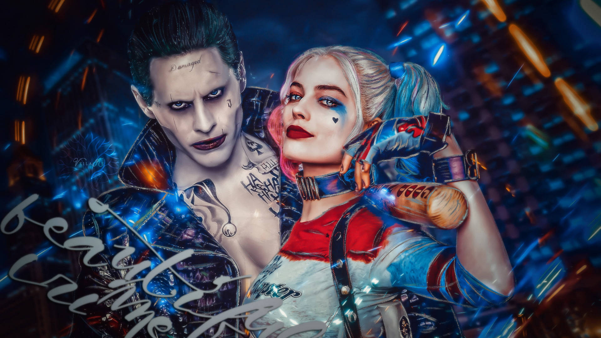 The Joker & Harley Quinn - A Love-Hate Story Wallpaper