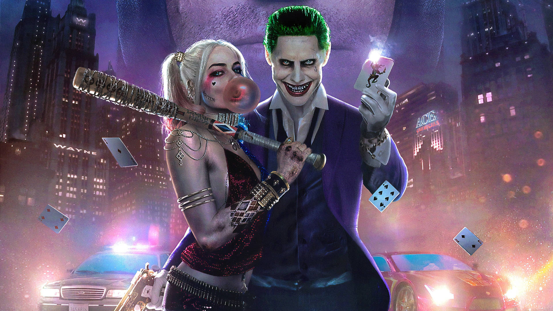 Joker And Harley Quinn Playing Cards Wallpaper