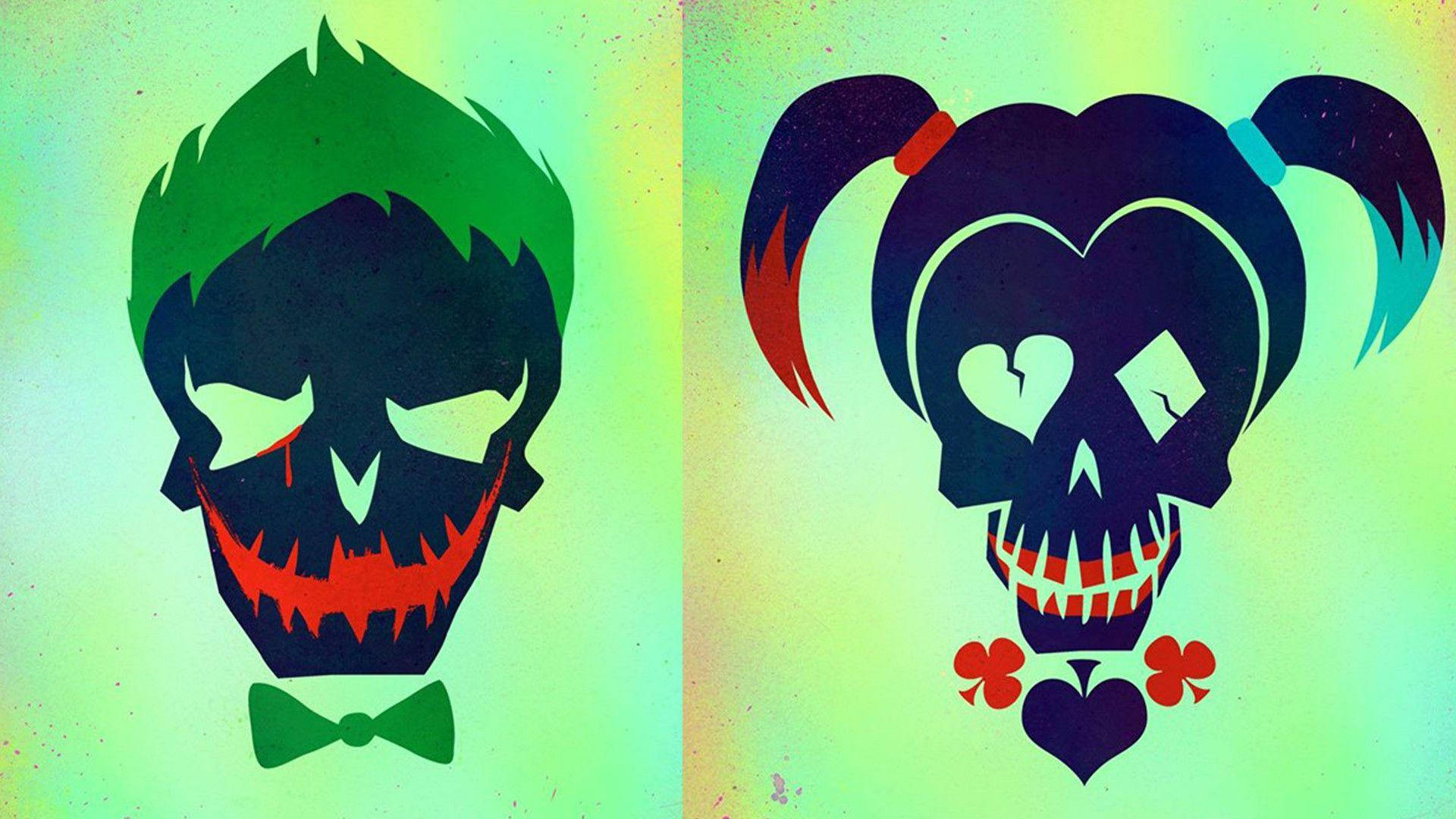 Joker And Harley Quinn Skull Art Wallpaper
