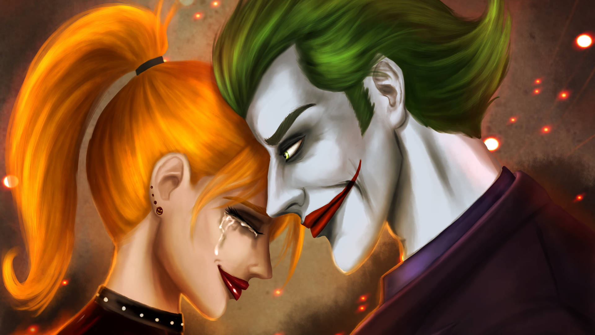 Joker And Harley Quinn Tears Wallpaper