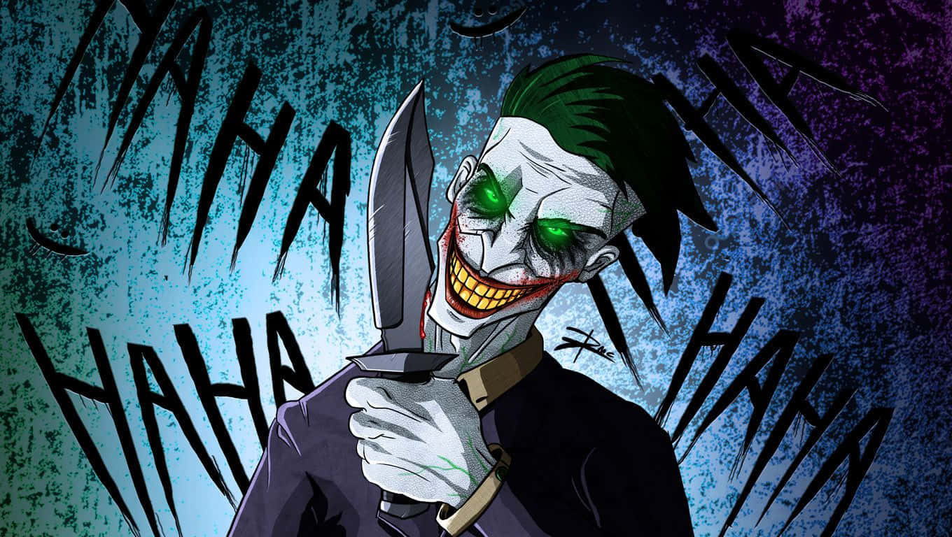 Fascinantearte Del Joker Que Muestra Un Símbolo Del Caos. Fondo de pantalla