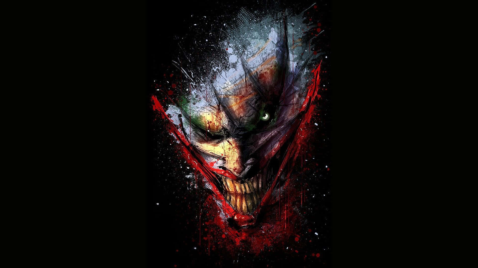 Enigmatic Joker Art in Vibrant Colors Wallpaper