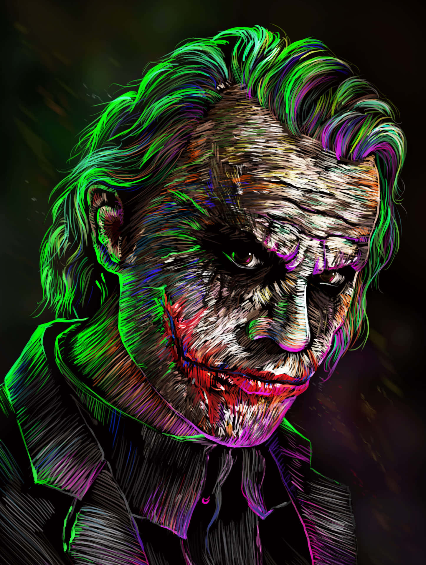 Enigmatic Smile of Chaos - Joker Art Wallpaper
