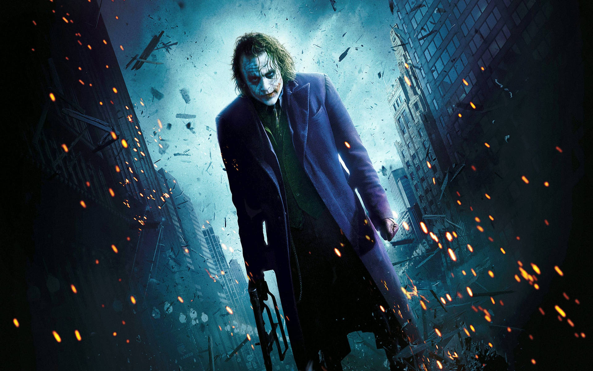Joker Burning Gotham Wallpaper