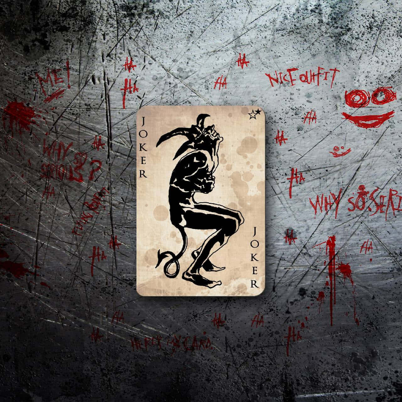 Caption: Mysterious Joker Card with Cool Artwork Wallpaper