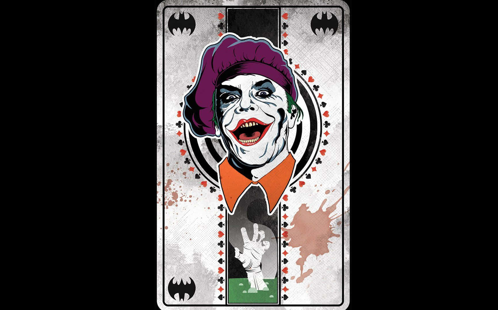 Mysterious Joker Card on Black table Wallpaper
