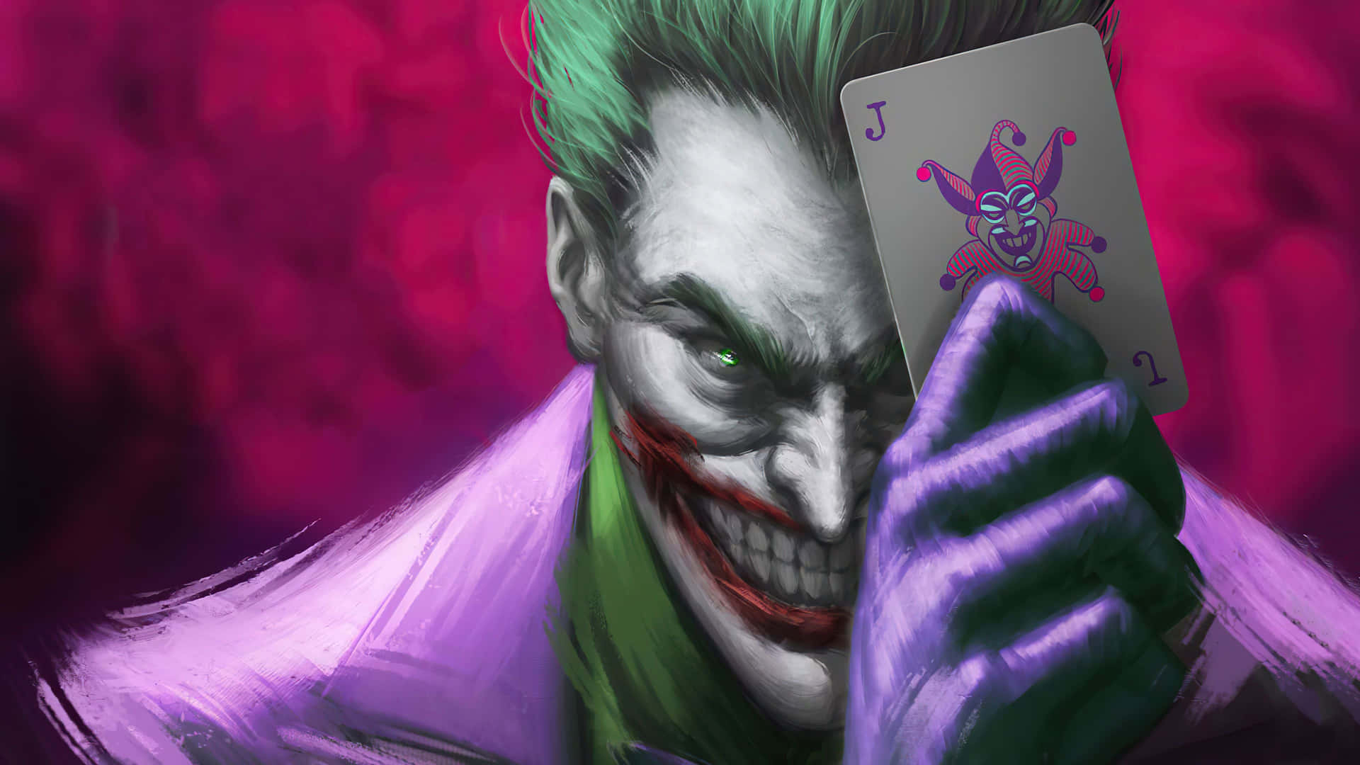 Mysterious Joker Card on a Dark Background Wallpaper