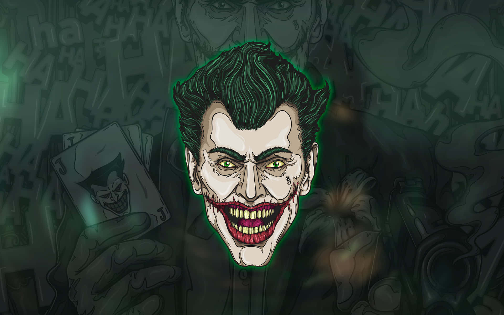 Mysterious Joker Card in Vibrant Colors Wallpaper