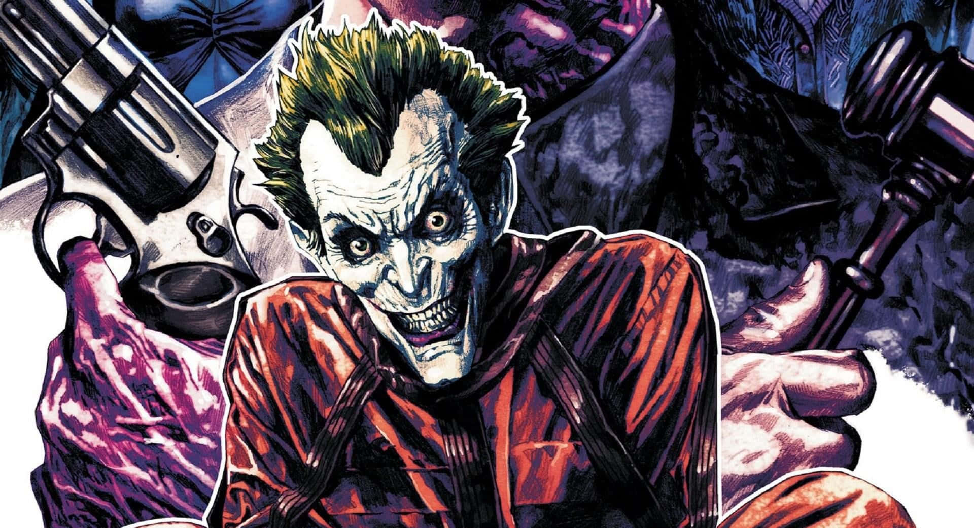 Joker Comic: A Villain's Sinister Smile Wallpaper