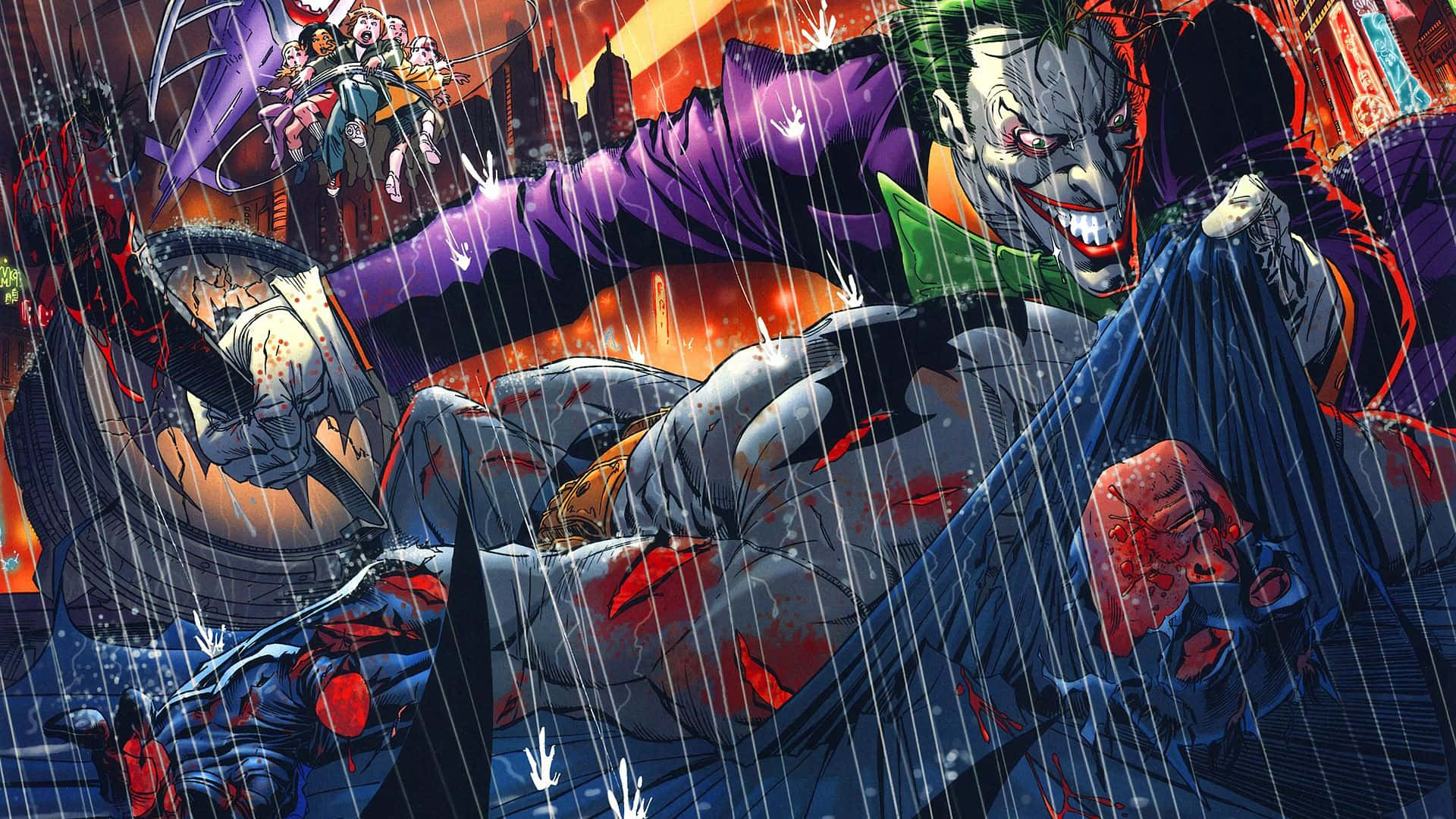 Intense Joker Comic Art Wallpaper